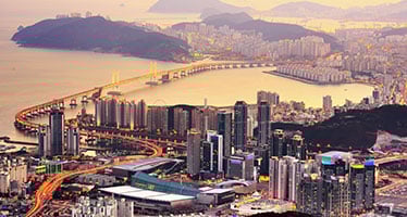 Skyline of Busan, South Korea at night